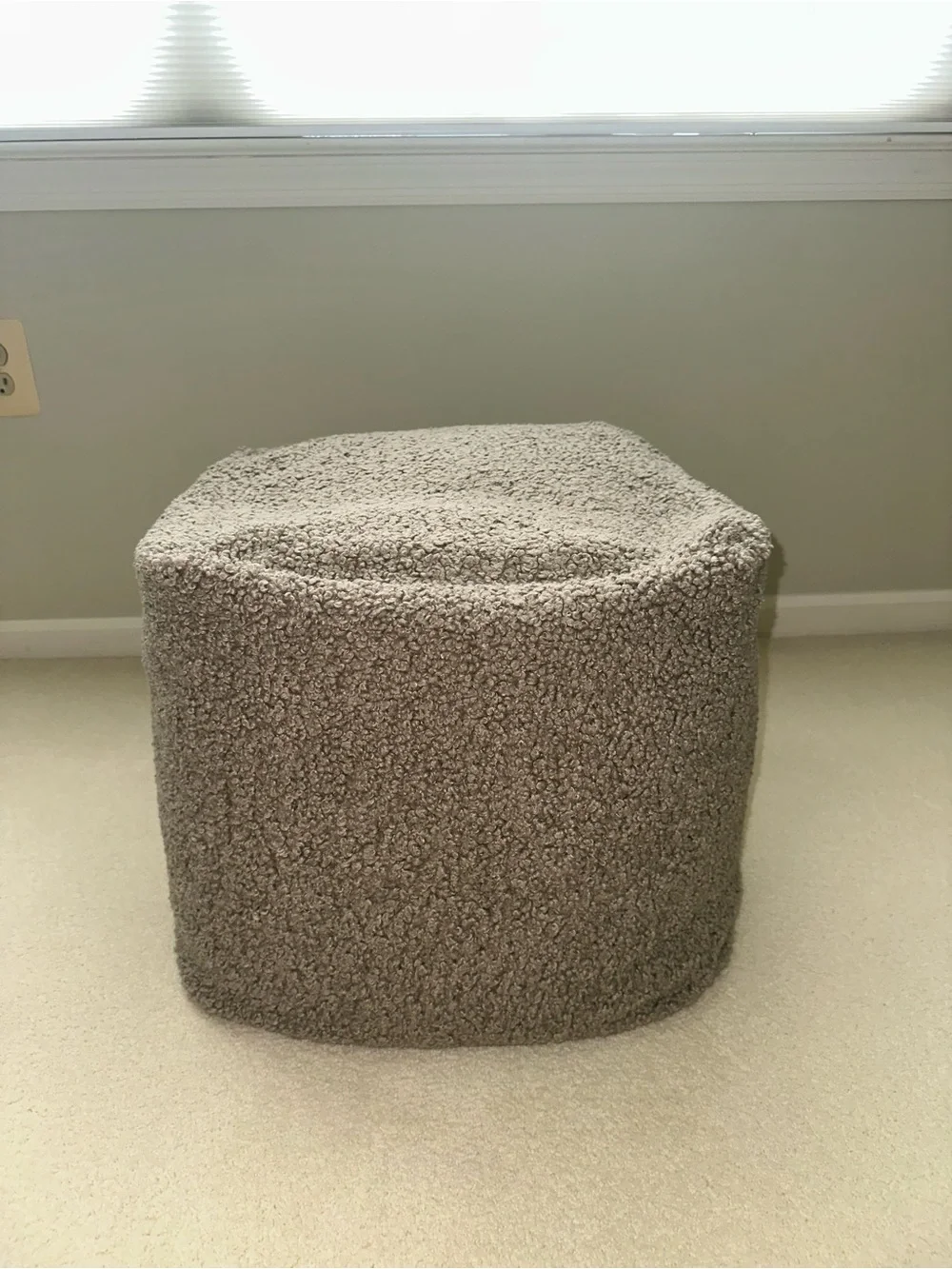 Pottery Barn Cozy Teddy Faux Fur Pouf